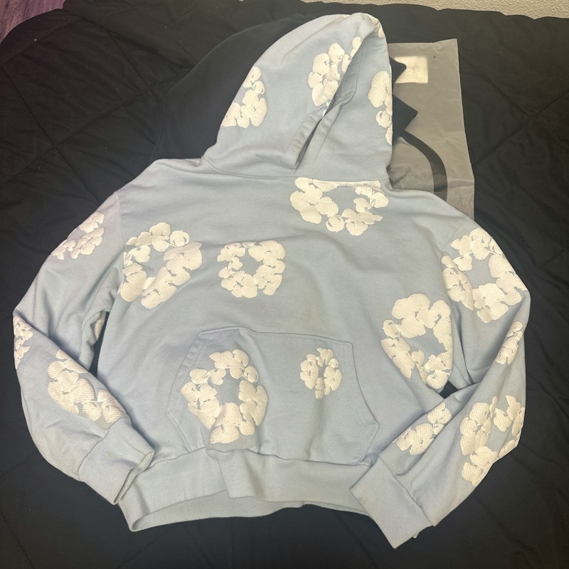 Denim Tears Cotton Wreath Hoodie Light Blue