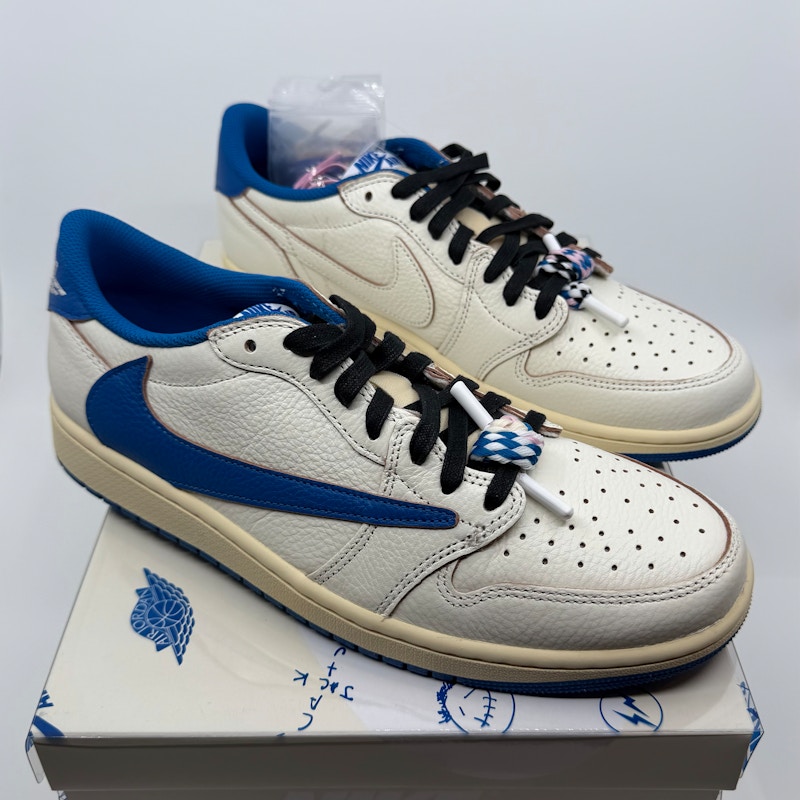 Jordan 1 Retro Low OG SP Fragment x Travis Scott Sail Military